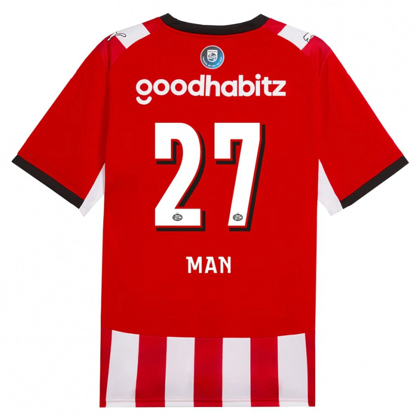 Danxen Kinderen Dennis Man #27 Rood Wit Zwart Thuisshirt Thuistenue 2026/27 T-Shirt België
