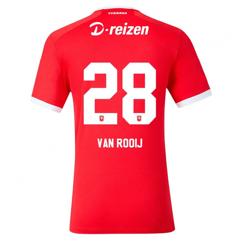 Danxen Kinderen Bart Van Rooij #28 Rood Wit Thuisshirt Thuistenue 2026/27 T-Shirt België