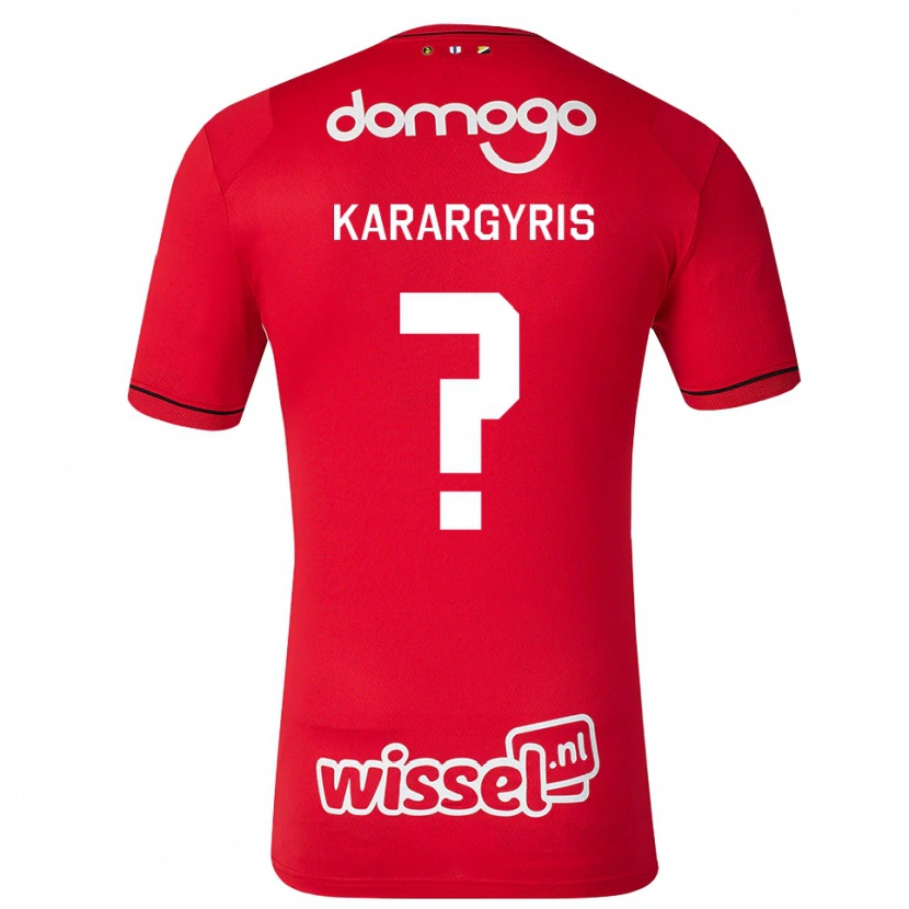 Danxen Kinderen Zois Karargyris #0 Rood Wit Zwart Thuisshirt Thuistenue 2026/27 T-Shirt België