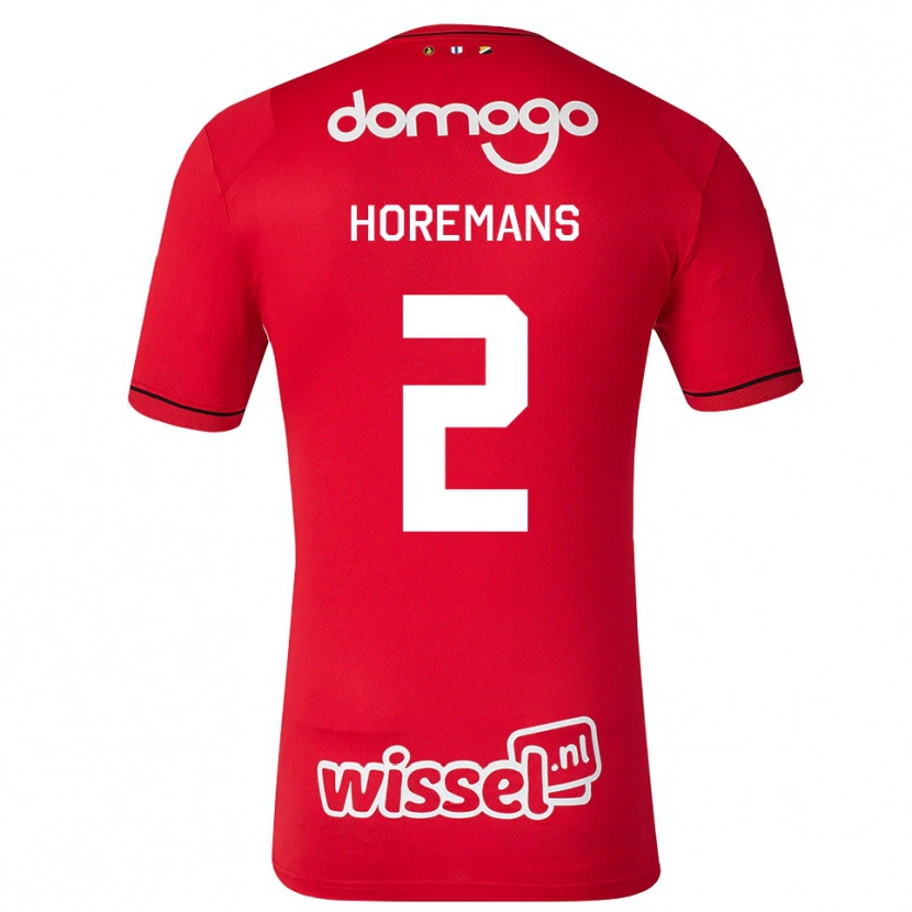 Danxen Kinderen Siebe Horemans #2 Rood Wit Zwart Thuisshirt Thuistenue 2026/27 T-Shirt België