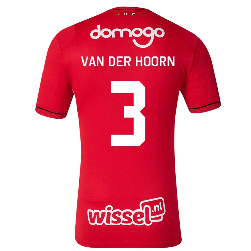 Danxen Kinderen Mike Van Der Hoorn #3 Rood Wit Zwart Thuisshirt Thuistenue 2026/27 T-Shirt België