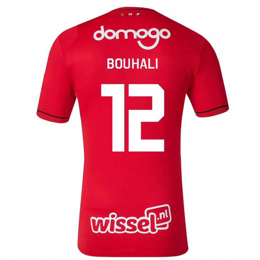 Danxen Kinderen Nassir Bouhali #12 Rood Wit Zwart Thuisshirt Thuistenue 2026/27 T-Shirt België