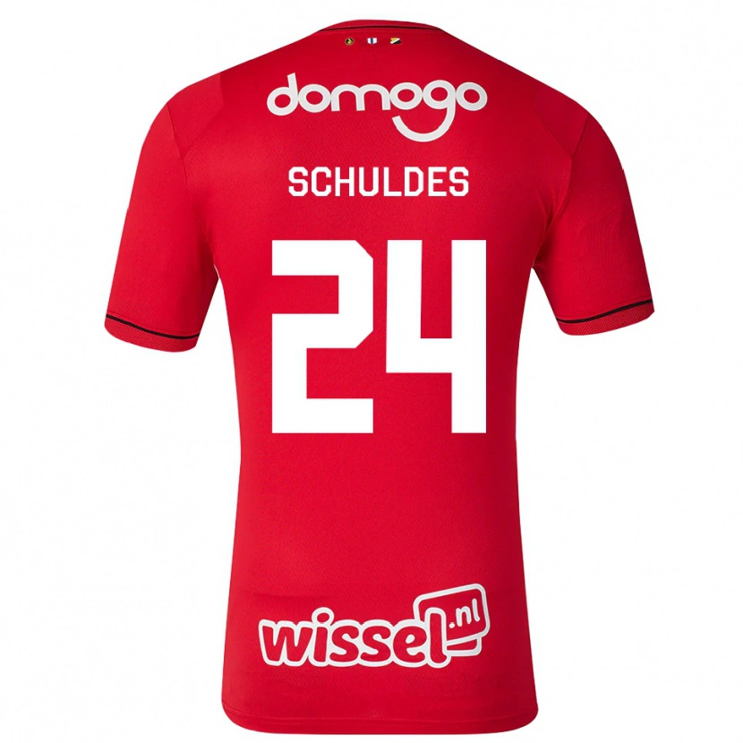 Danxen Kinderen Jamie Schuldes #24 Rood Wit Zwart Thuisshirt Thuistenue 2026/27 T-Shirt België