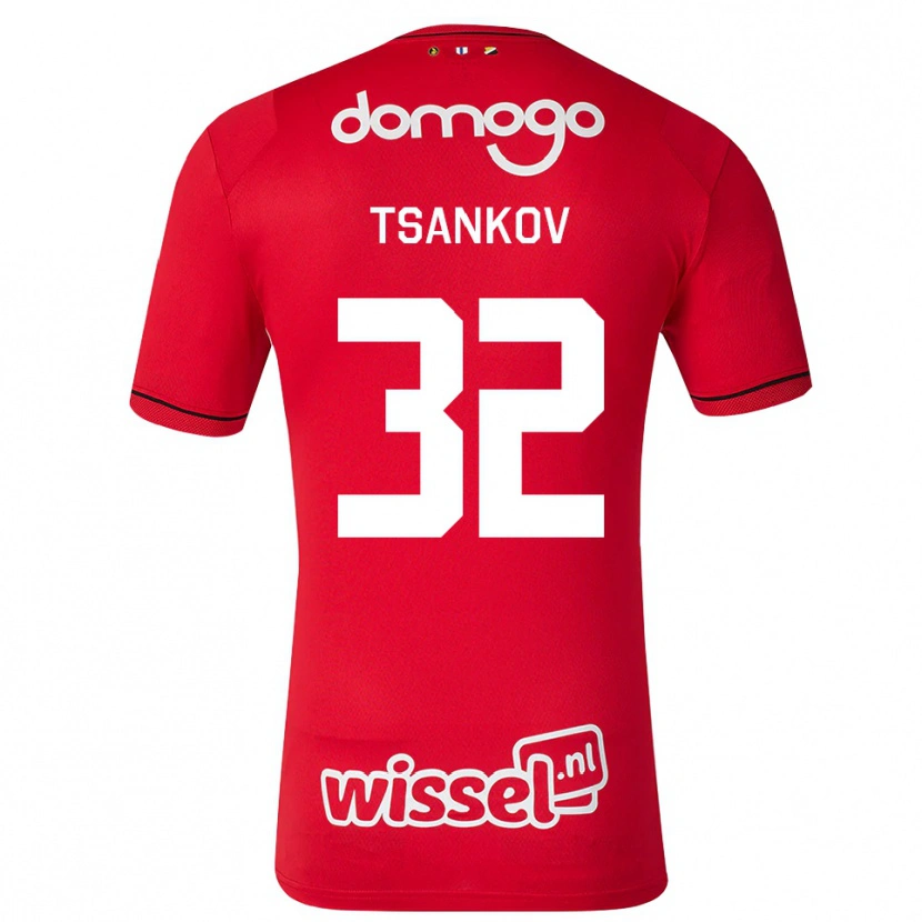 Danxen Kinderen Martin Tsankov #32 Rood Wit Zwart Thuisshirt Thuistenue 2026/27 T-Shirt België