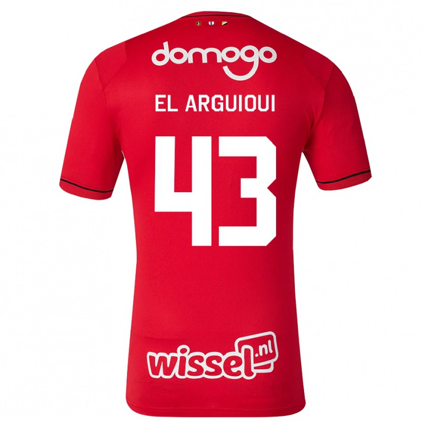 Danxen Kinderen Rafik El Arguioui #43 Rood Wit Zwart Thuisshirt Thuistenue 2026/27 T-Shirt België
