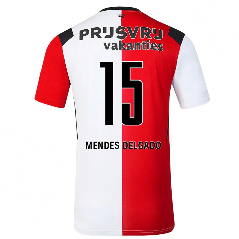 Danxen Kinderen Jayden Mendes Delgado #15 Rood Wit Zwart Thuisshirt Thuistenue 2026/27 T-Shirt België