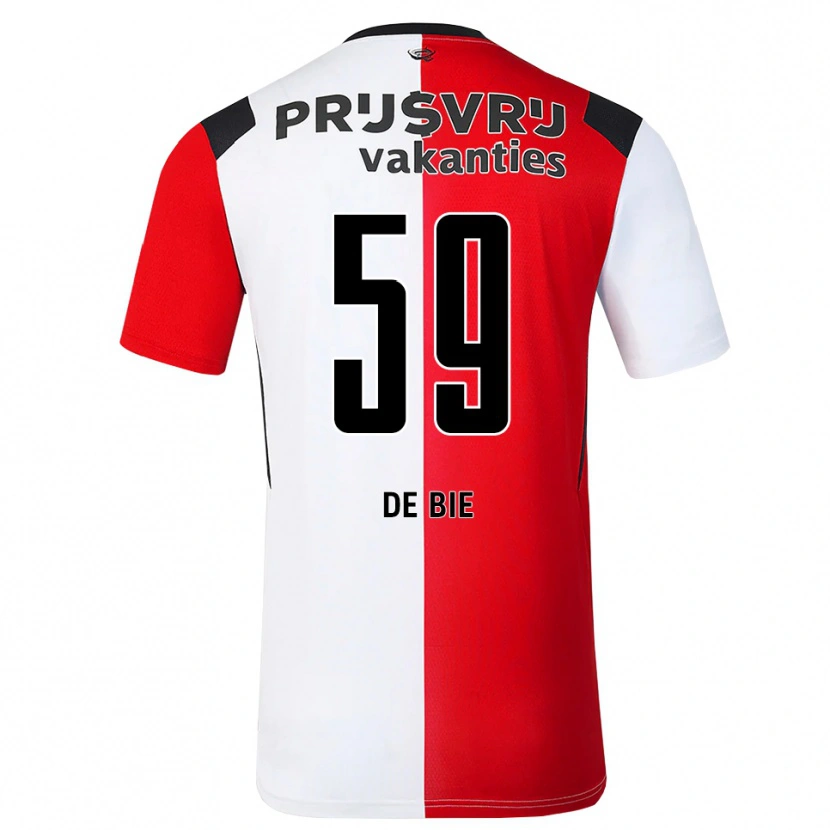 Danxen Kinderen Joey De Bie #59 Rood Wit Zwart Thuisshirt Thuistenue 2026/27 T-Shirt België
