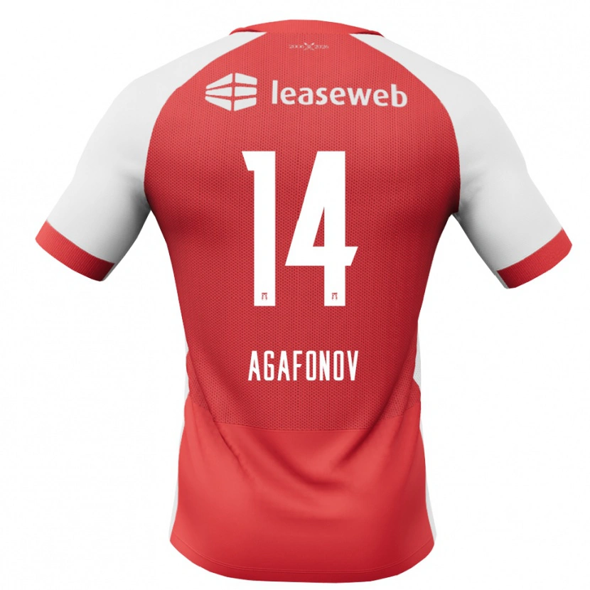 Danxen Kinderen Anton Agafonov #14 Rood Wit Zwart Thuisshirt Thuistenue 2026/27 T-Shirt België