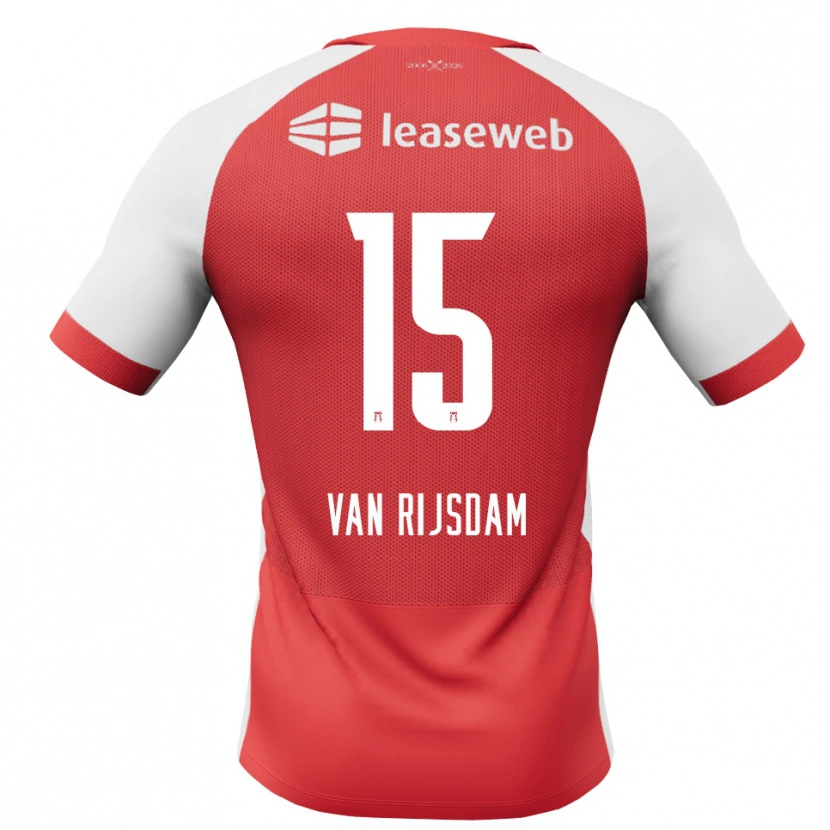 Danxen Kinderen Julian Van Rijsdam #15 Rood Wit Zwart Thuisshirt Thuistenue 2026/27 T-Shirt België