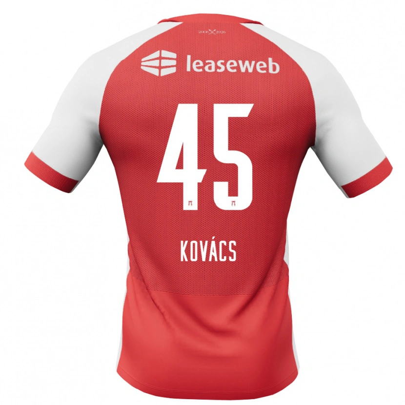 Danxen Kinderen Bendegúz Kovács #45 Rood Wit Zwart Thuisshirt Thuistenue 2026/27 T-Shirt België