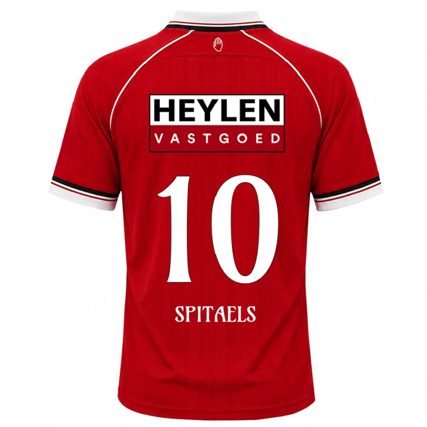 Danxen Kinderen Nathan Spitaels #10 Rood Wit Zwart Thuisshirt Thuistenue 2026/27 T-Shirt België
