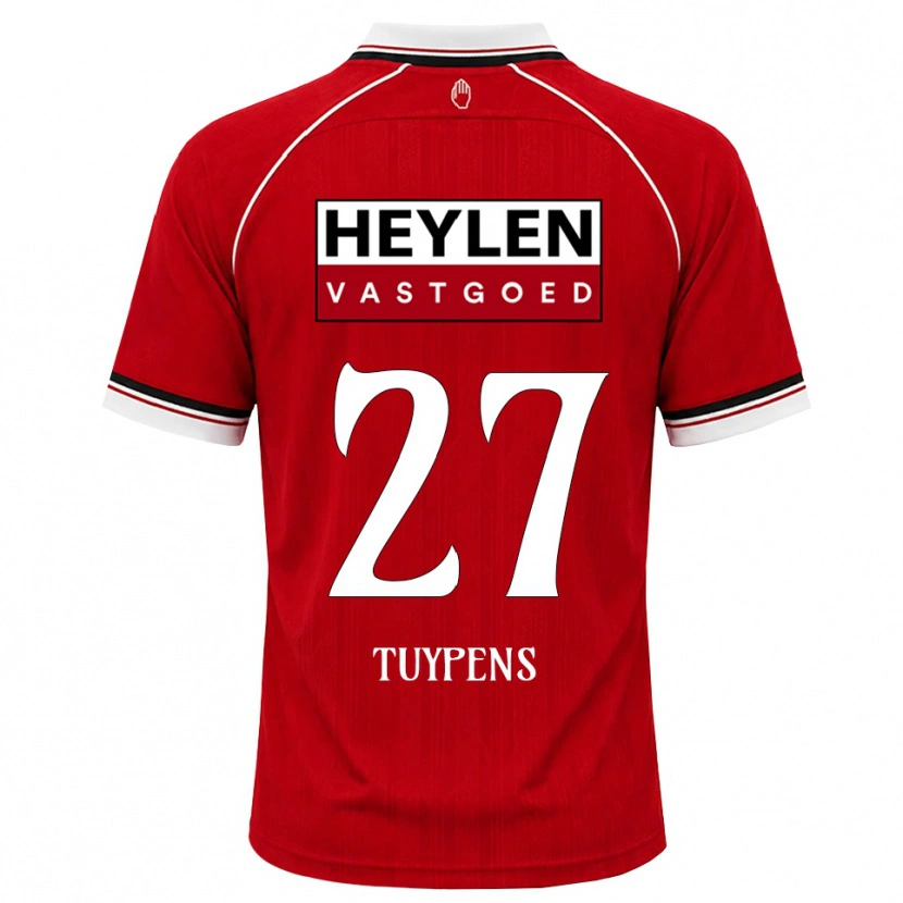 Danxen Kinderen Eran Tuypens #27 Rood Wit Zwart Thuisshirt Thuistenue 2026/27 T-Shirt België