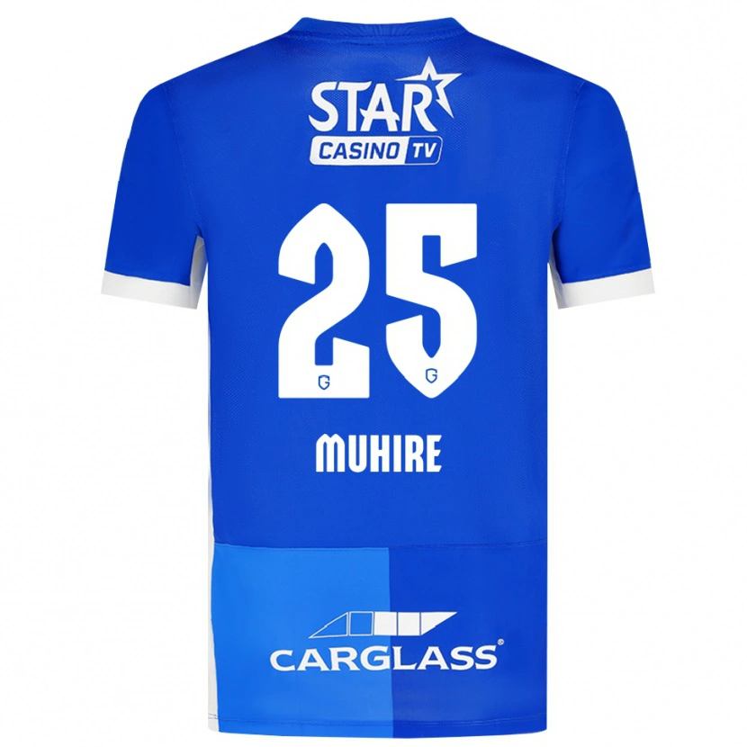 Danxen Kinderen Ian-Confiance Muhire #25 Mediumblauw Koninklijkblauw Wit Thuisshirt Thuistenue 2026/27 T-Shirt België