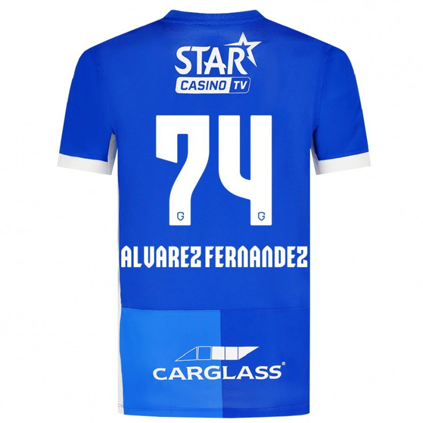 Danxen Kinderen Loïc Alvarez Fernandez #74 Mediumblauw Koninklijkblauw Wit Thuisshirt Thuistenue 2026/27 T-Shirt België