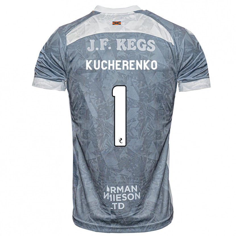 Danxen Kinderen Yevgeniy Kucherenko #1 Lichtleigrijs Uitshirt Uittenue 2026/27 T-Shirt België