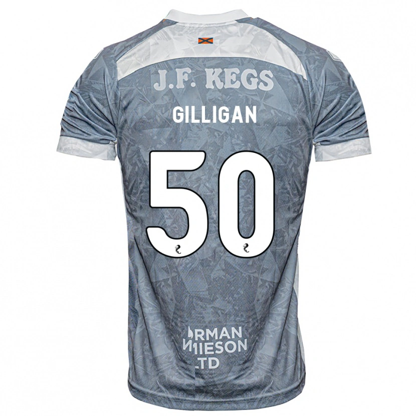 Danxen Kinderen Keir Gilligan #50 Lichtleigrijs Uitshirt Uittenue 2026/27 T-Shirt België