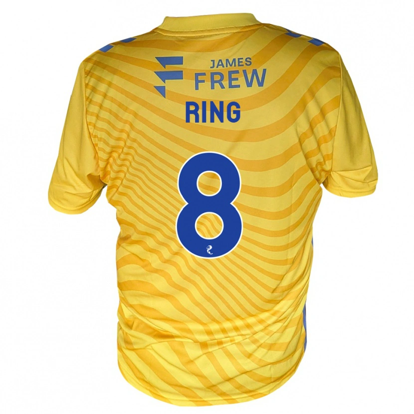 Danxen Kinderen Erik Ring #8 Koningsblauw Geel Uitshirt Uittenue 2026/27 T-Shirt België