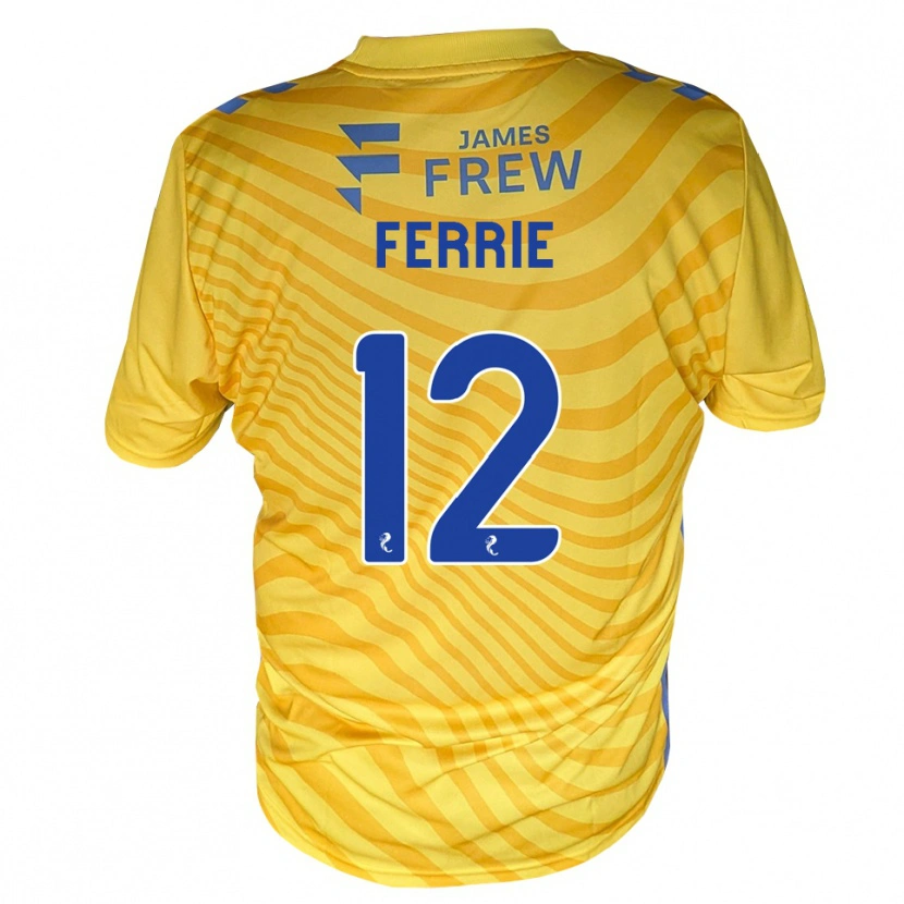 Danxen Kinderen Calum Ferrie #12 Koningsblauw Geel Uitshirt Uittenue 2026/27 T-Shirt België