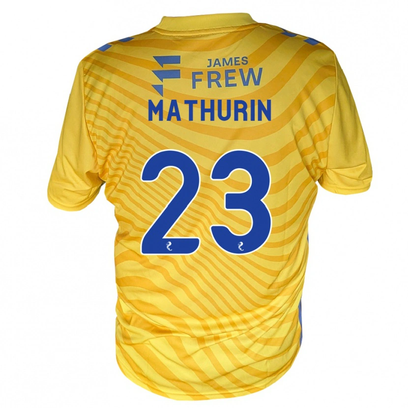 Danxen Kinderen Roshaun Mathurin #23 Koningsblauw Geel Uitshirt Uittenue 2026/27 T-Shirt België