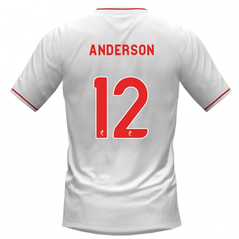 Danxen Kinderen Rhys Anderson #12 Wit Rood Uitshirt Uittenue 2026/27 T-Shirt België