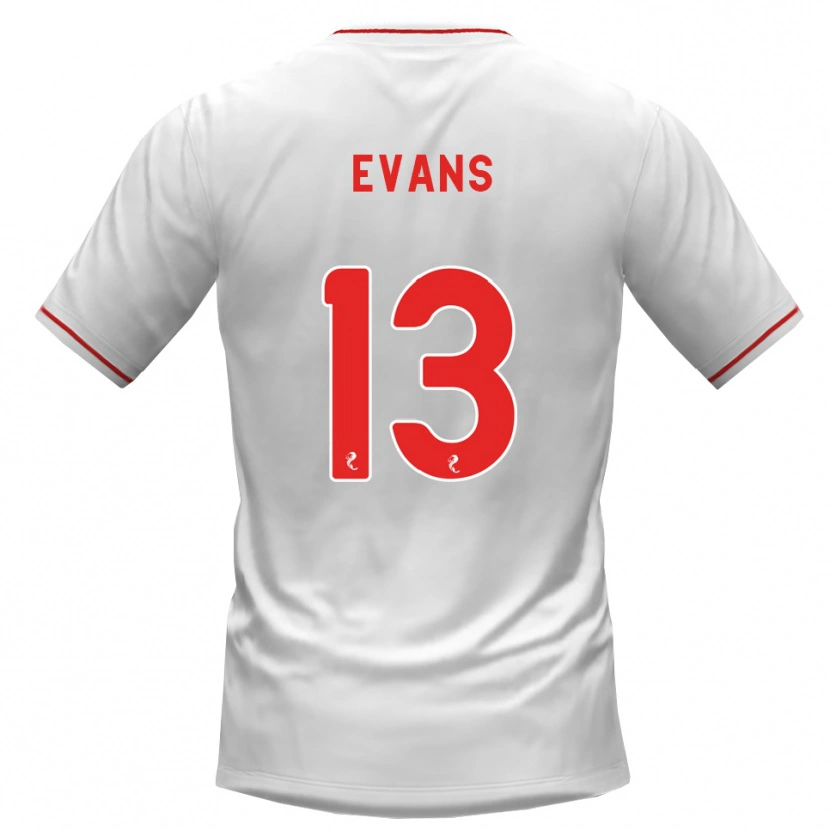 Danxen Kinderen Lauren Evans #13 Wit Rood Uitshirt Uittenue 2026/27 T-Shirt België