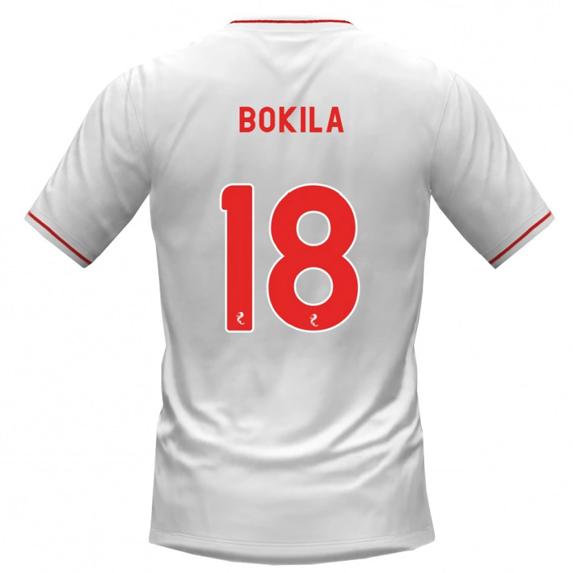Danxen Kinderen Jeremy Bokila #18 Wit Rood Uitshirt Uittenue 2026/27 T-Shirt België