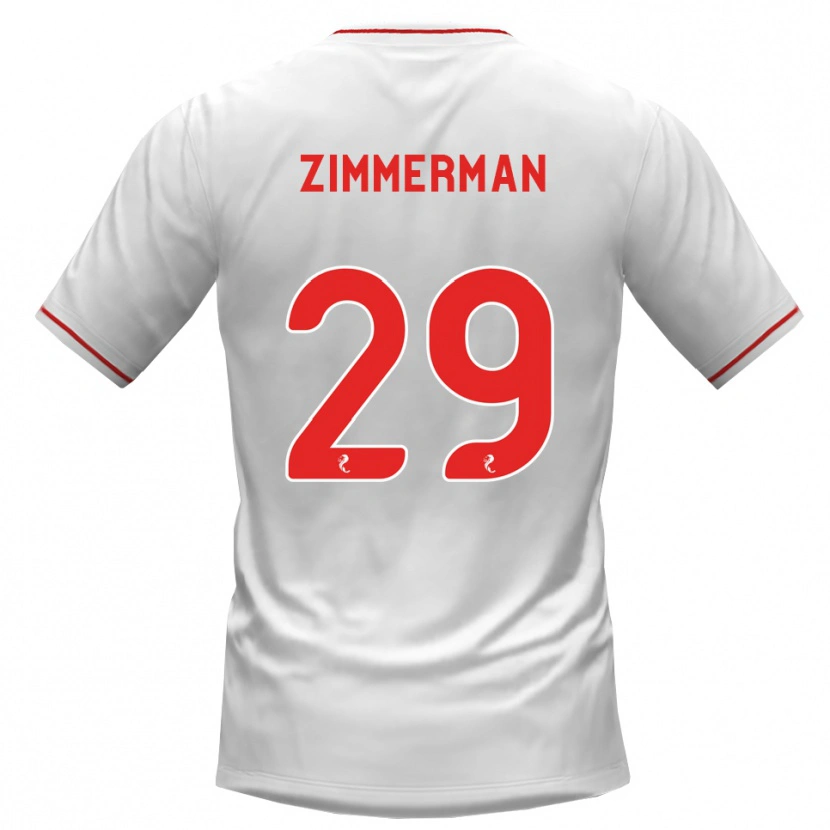 Danxen Kinderen Joshua Zimmerman #29 Wit Rood Uitshirt Uittenue 2026/27 T-Shirt België