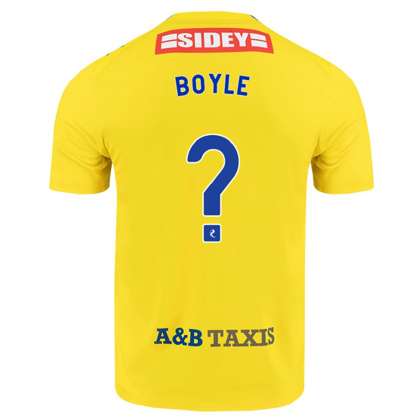 Danxen Kinderen Callum Boyle #0 Geel Blauw Zwart Uitshirt Uittenue 2026/27 T-Shirt België