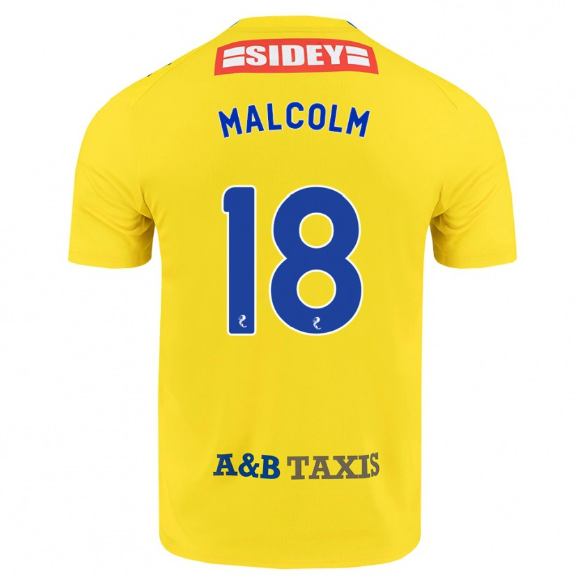 Danxen Kinderen Jodie Malcolm #18 Geel Blauw Zwart Uitshirt Uittenue 2026/27 T-Shirt België
