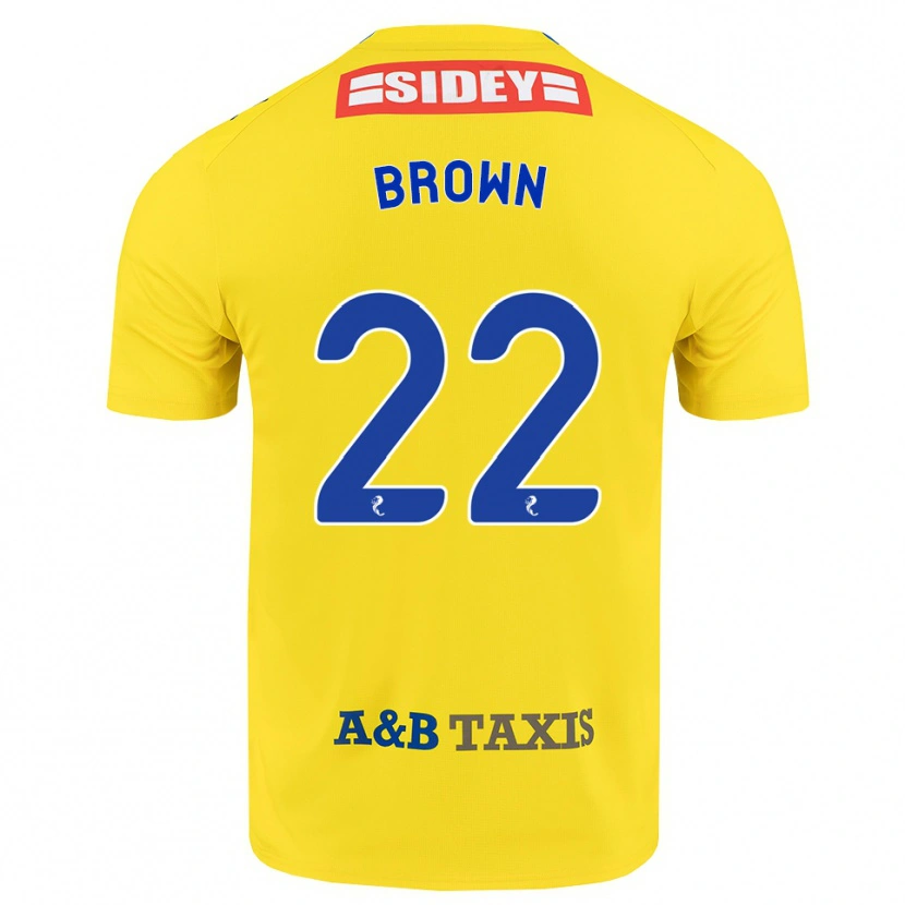 Danxen Kinderen Cameron Brown #22 Geel Blauw Zwart Uitshirt Uittenue 2026/27 T-Shirt België