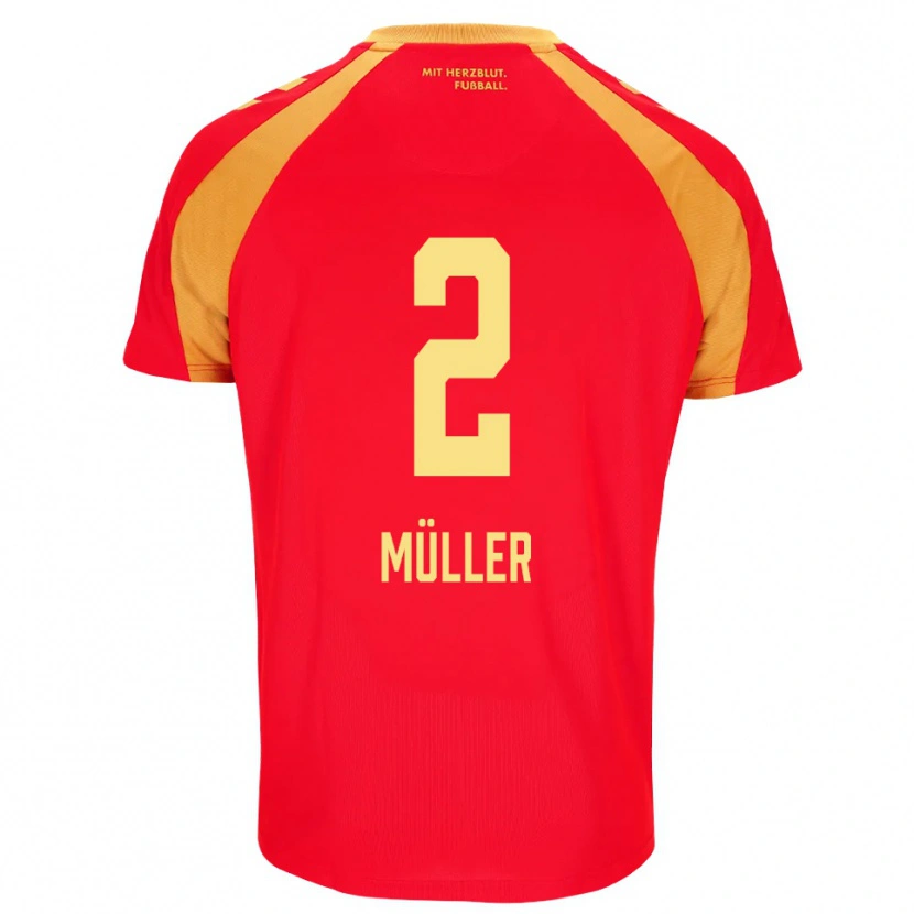 Danxen Kinderen Ruben Müller #2 Rood Oranje Zwart Uitshirt Uittenue 2026/27 T-Shirt België