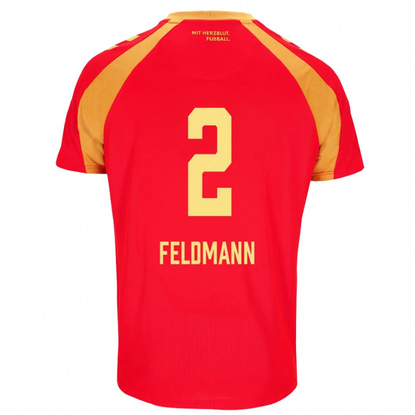 Danxen Kinderen Ole Feldmann #2 Rood Oranje Zwart Uitshirt Uittenue 2026/27 T-Shirt België