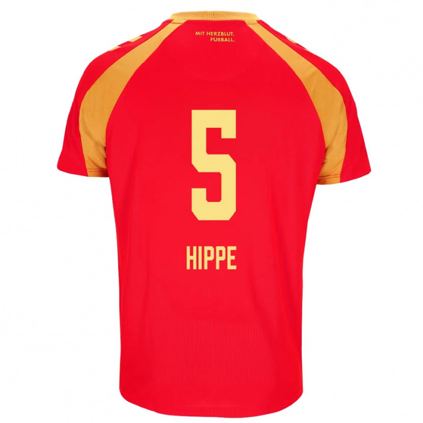 Danxen Kinderen Maximilian Hippe #5 Rood Oranje Zwart Uitshirt Uittenue 2026/27 T-Shirt België