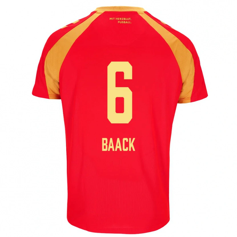 Danxen Kinderen Tom Baack #6 Rood Oranje Zwart Uitshirt Uittenue 2026/27 T-Shirt België