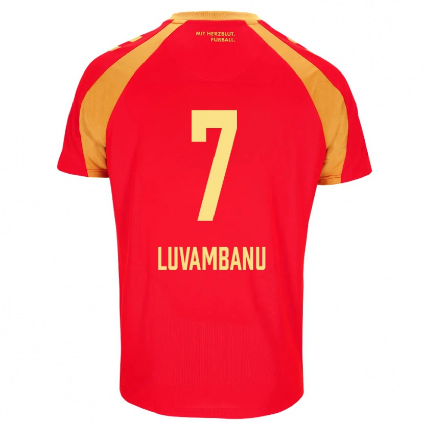 Danxen Kinderen Danell Luvambanu #7 Rood Oranje Zwart Uitshirt Uittenue 2026/27 T-Shirt België