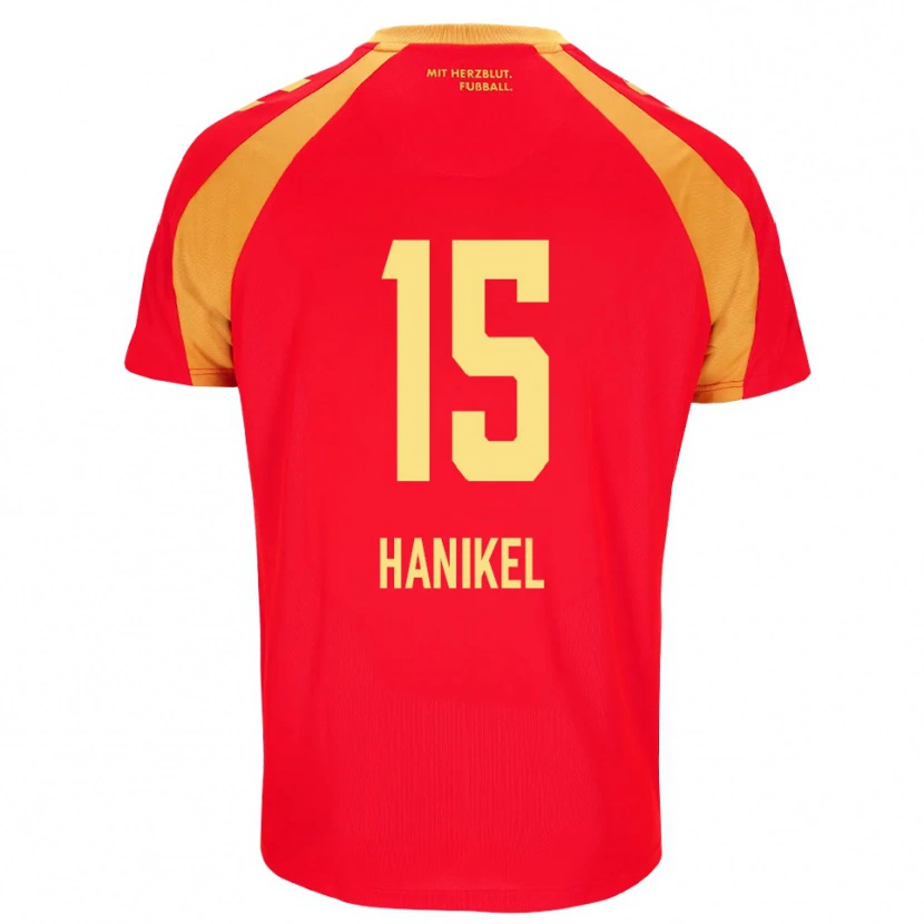Danxen Kinderen Maximilian Hanikel #15 Rood Oranje Zwart Uitshirt Uittenue 2026/27 T-Shirt België