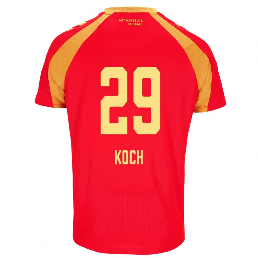 Danxen Kinderen Henrik Koch #29 Rood Oranje Zwart Uitshirt Uittenue 2026/27 T-Shirt België