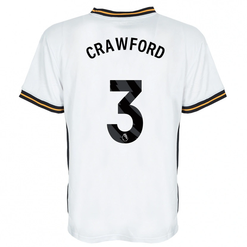Danxen Kinderen Jude Crawford #3 Wit Oranje Zwart Uitshirt Uittenue 2026/27 T-Shirt België