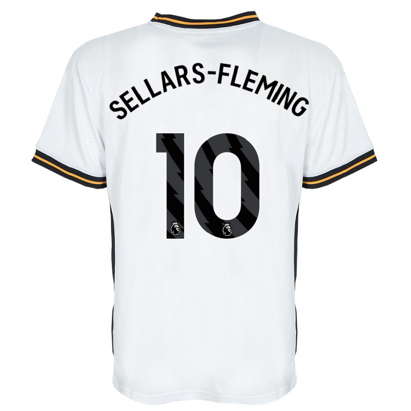 Danxen Kinderen Tyrell Sellars-Fleming #10 Wit Oranje Zwart Uitshirt Uittenue 2026/27 T-Shirt België