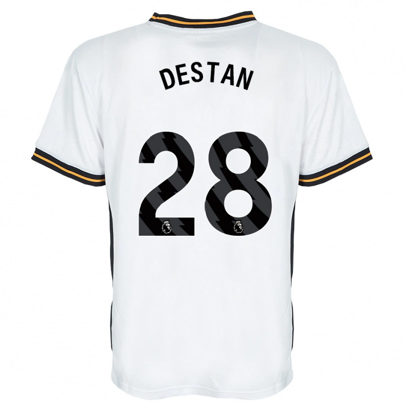 Danxen Kinderen Enis Destan #28 Wit Oranje Zwart Uitshirt Uittenue 2026/27 T-Shirt België