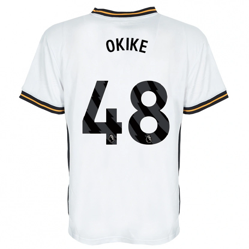 Danxen Kinderen Calvin Okike #48 Wit Oranje Zwart Uitshirt Uittenue 2026/27 T-Shirt België