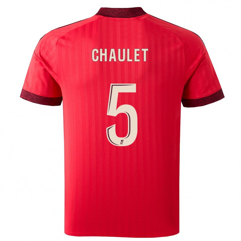 Danxen Kinderen Sawann Chaulet #5 Burgundy Rood Wit Uitshirt Uittenue 2026/27 T-Shirt België