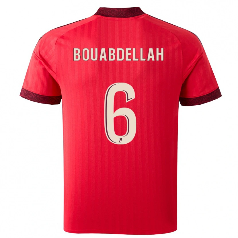 Danxen Kinderen Jalis Bouabdellah #6 Burgundy Rood Wit Uitshirt Uittenue 2026/27 T-Shirt België