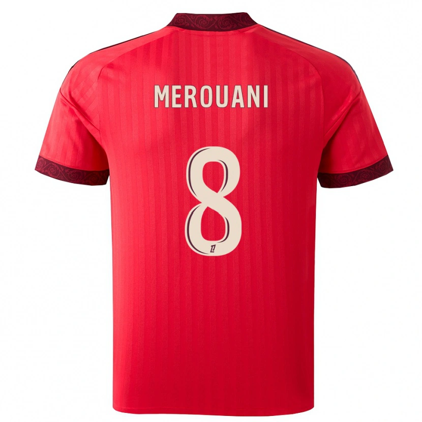 Danxen Kinderen Djibril Merouani #8 Burgundy Rood Wit Uitshirt Uittenue 2026/27 T-Shirt België