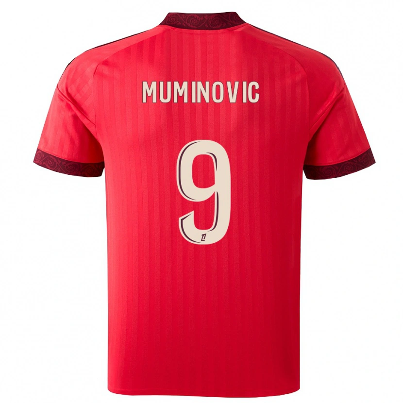 Danxen Kinderen Ajdin Muminovic #9 Burgundy Rood Wit Uitshirt Uittenue 2026/27 T-Shirt België