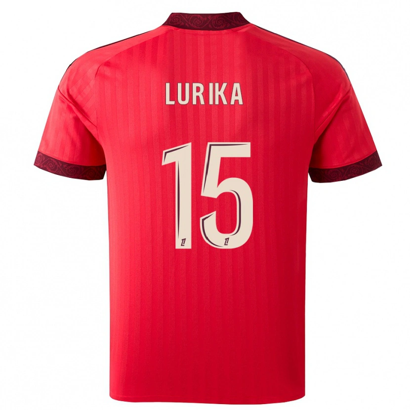 Danxen Kinderen Nehemie Lurika #15 Burgundy Rood Wit Uitshirt Uittenue 2026/27 T-Shirt België