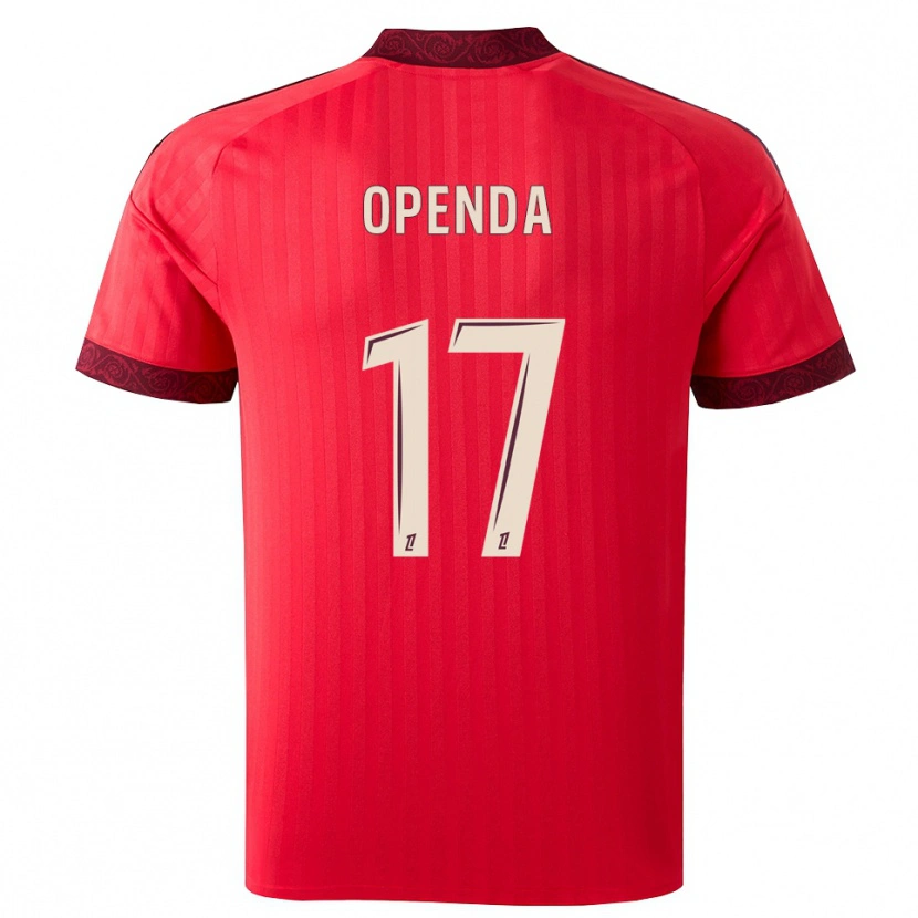Danxen Kinderen Loïs Openda #17 Burgundy Rood Wit Uitshirt Uittenue 2026/27 T-Shirt België