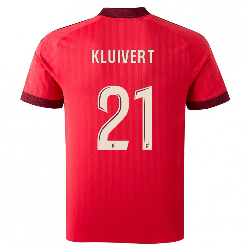 Danxen Kinderen Ruben Kluivert #21 Burgundy Rood Wit Uitshirt Uittenue 2026/27 T-Shirt België