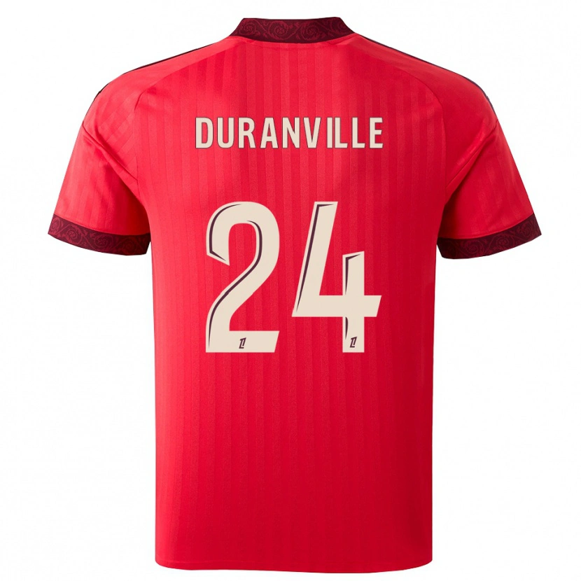Danxen Kinderen Julien Duranville #24 Burgundy Rood Wit Uitshirt Uittenue 2026/27 T-Shirt België