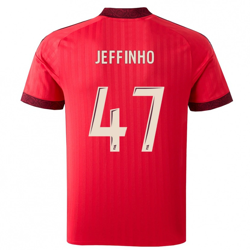 Danxen Kinderen Jeffinho #47 Burgundy Rood Wit Uitshirt Uittenue 2026/27 T-Shirt België
